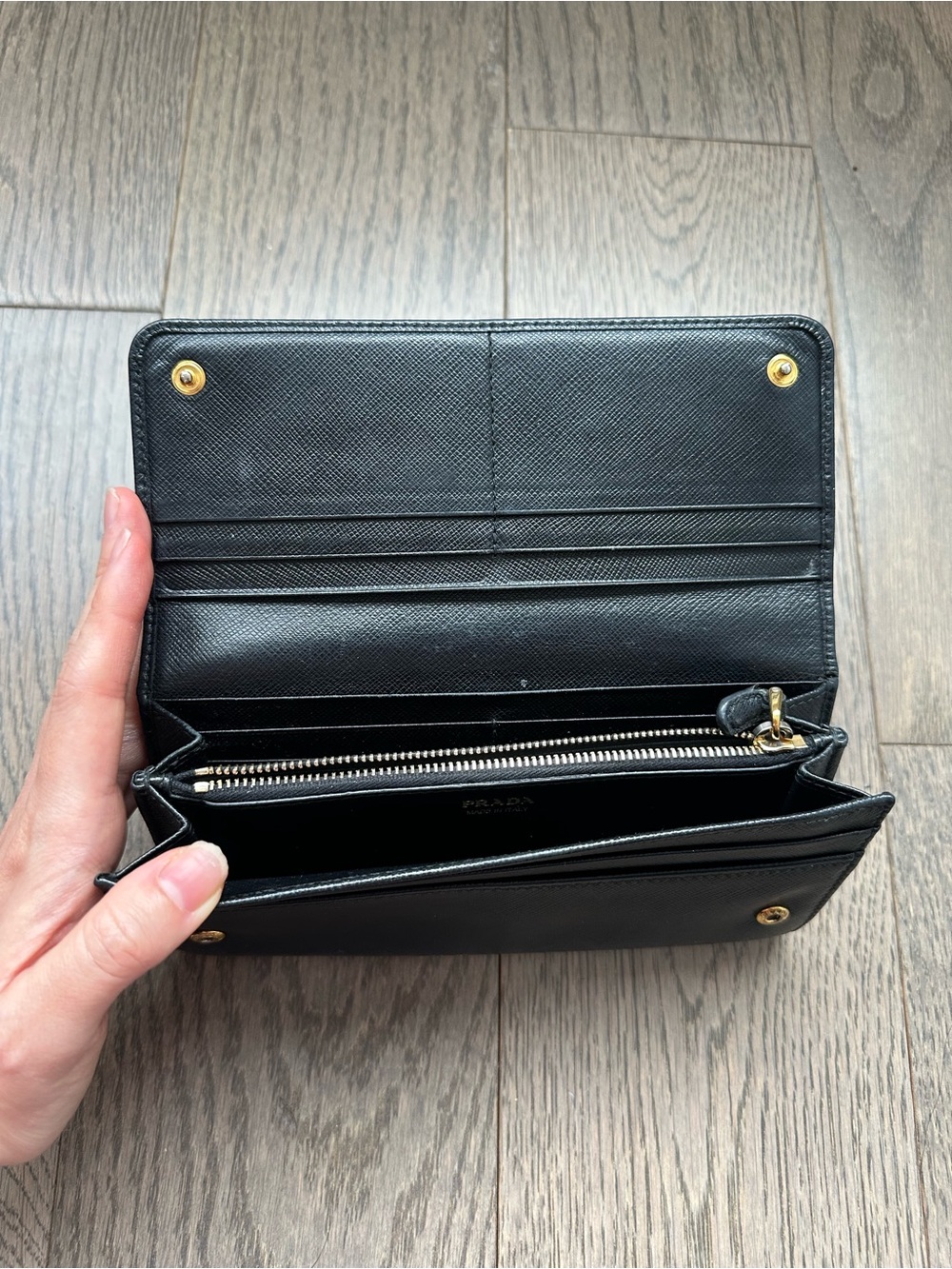 Authentic Prada Black Saffiano Leather Continental Wallet - Picture 5 of 6